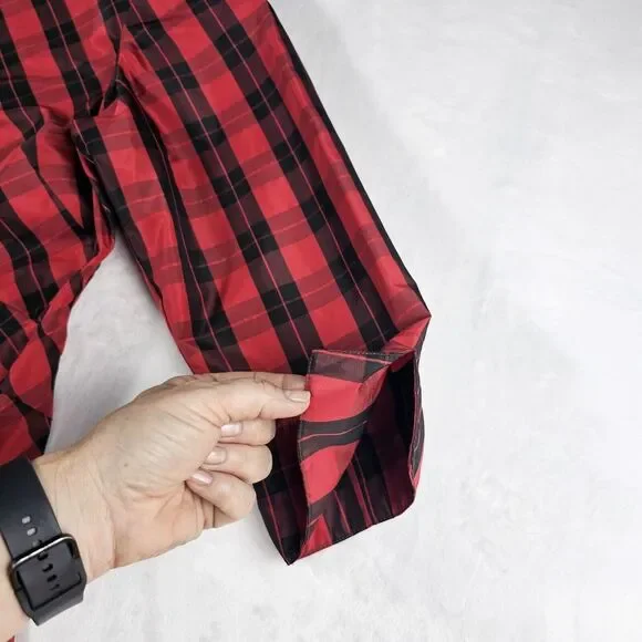 Coldwater Creek Womens Red Buffalo Plaid 3/4 Sleeve Blouse 18W Holiday Office - Picture 5 of 9